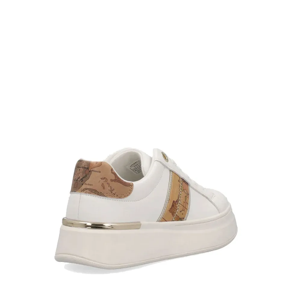 Sneakers Platform 1A Classe Alviero Martini Bianco con Inserti Beige Geo 2139