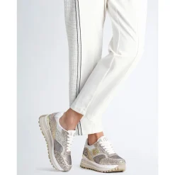 Sneakers Platform Donna LIU JO Maxi Wonder 73 Full Glitter e Inserti in Lurex Gold