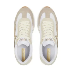 Sneakers Platform Donna LIU JO Dreamy 03 in Suede e Mesh White Light Gold