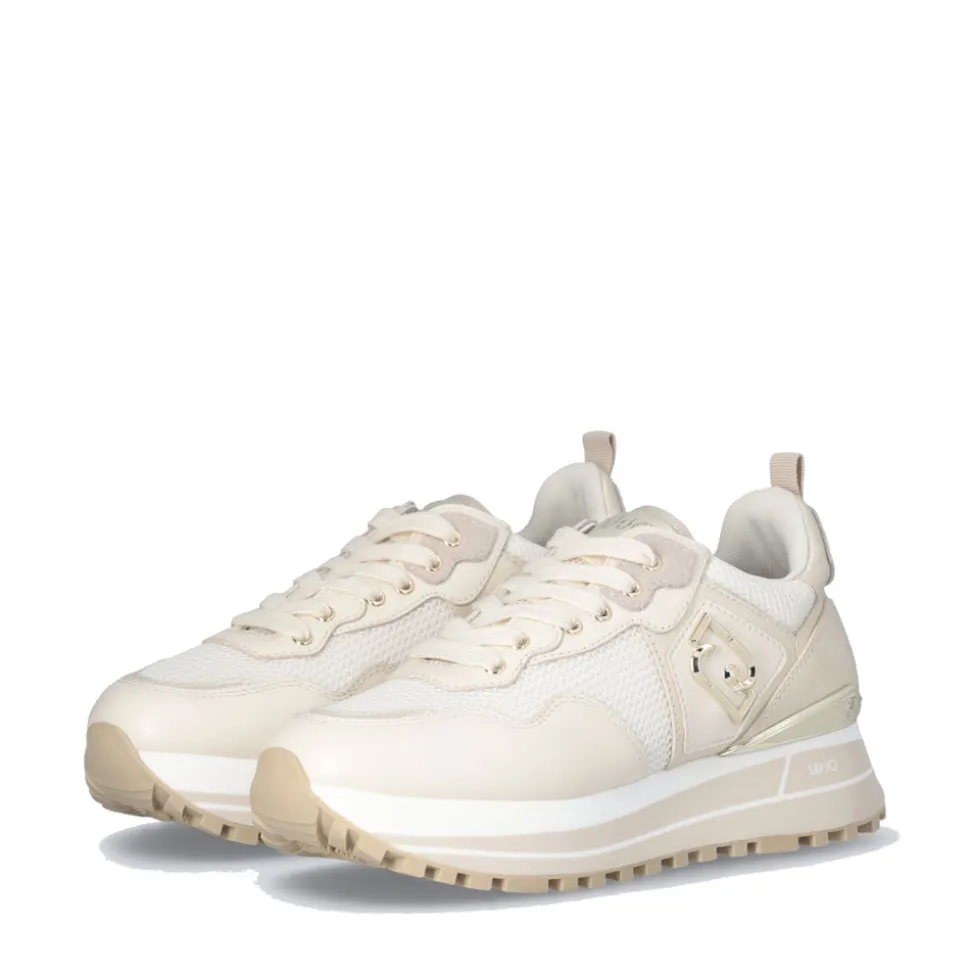 Sneakers Platform Donna LIU JO Maxi Wonder 01 in Pelle e Mesh Ivory