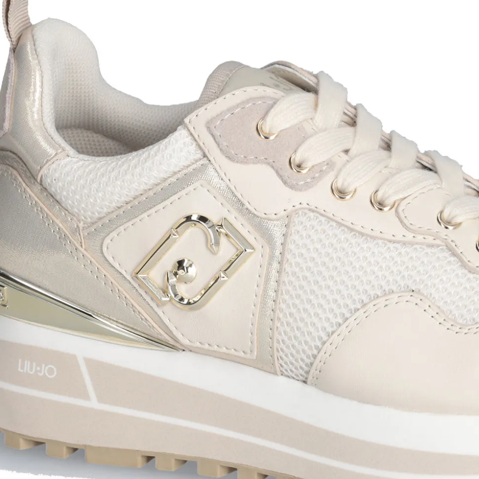 Sneakers Platform Donna LIU JO Maxi Wonder 01 in Pelle e Mesh Ivory