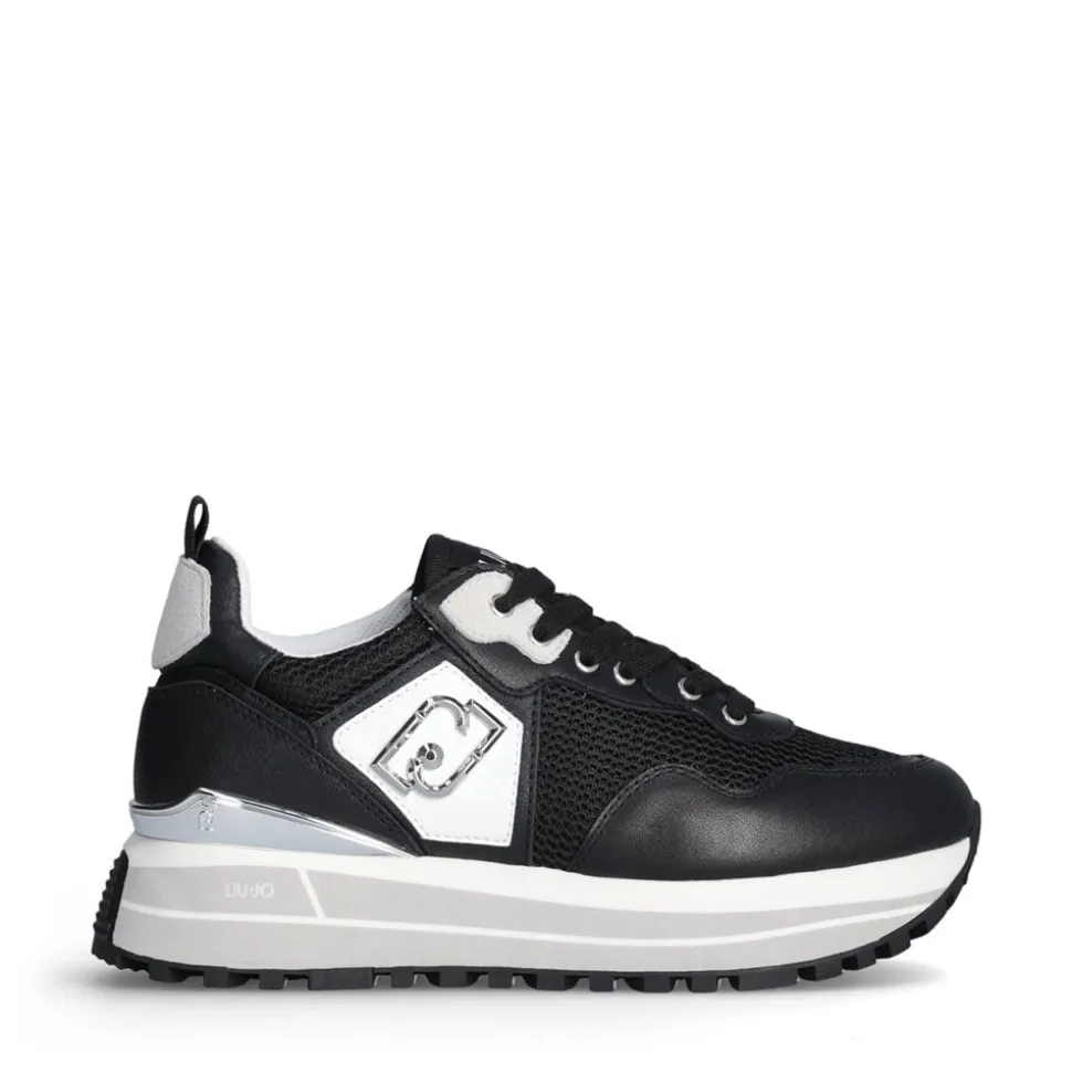 Sneakers Platform Donna LIU JO Maxi Wonder 01 in Pelle e Mesh Black