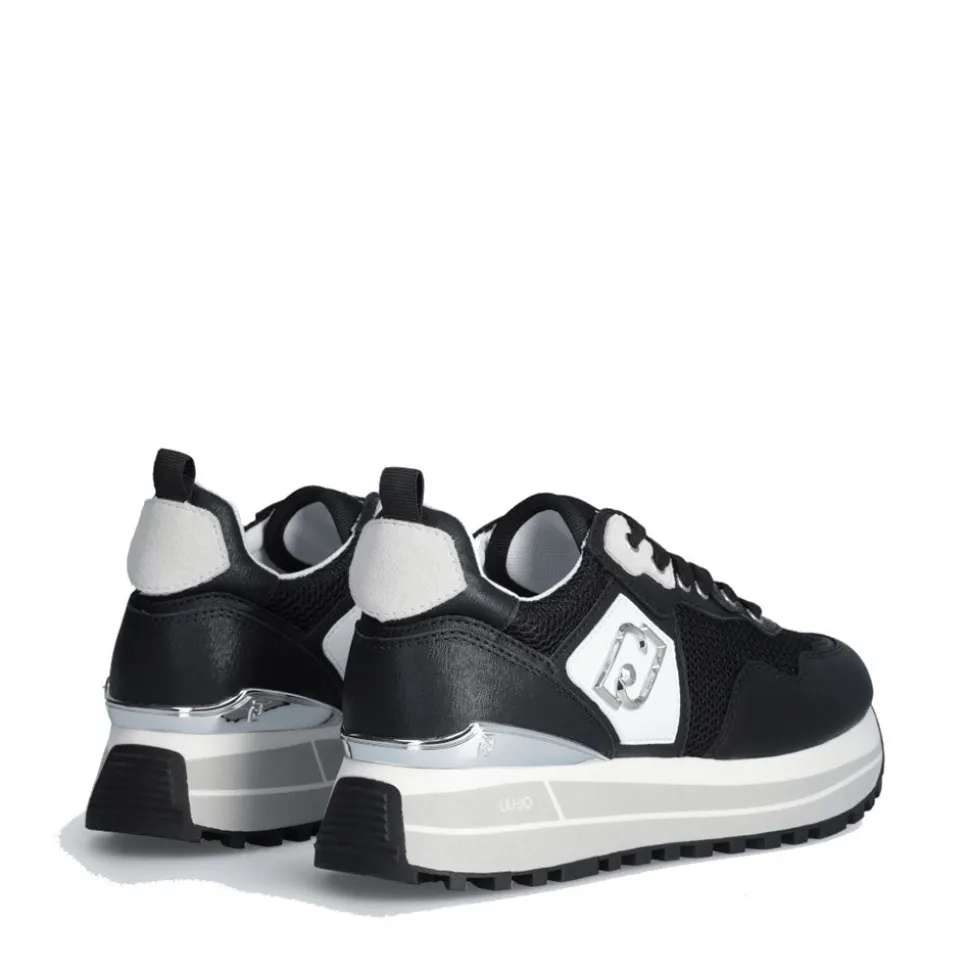 Sneakers Platform Donna LIU JO Maxi Wonder 01 in Pelle e Mesh Black