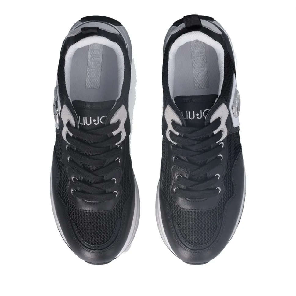 Sneakers Platform Donna LIU JO Maxi Wonder 01 in Pelle e Mesh Black