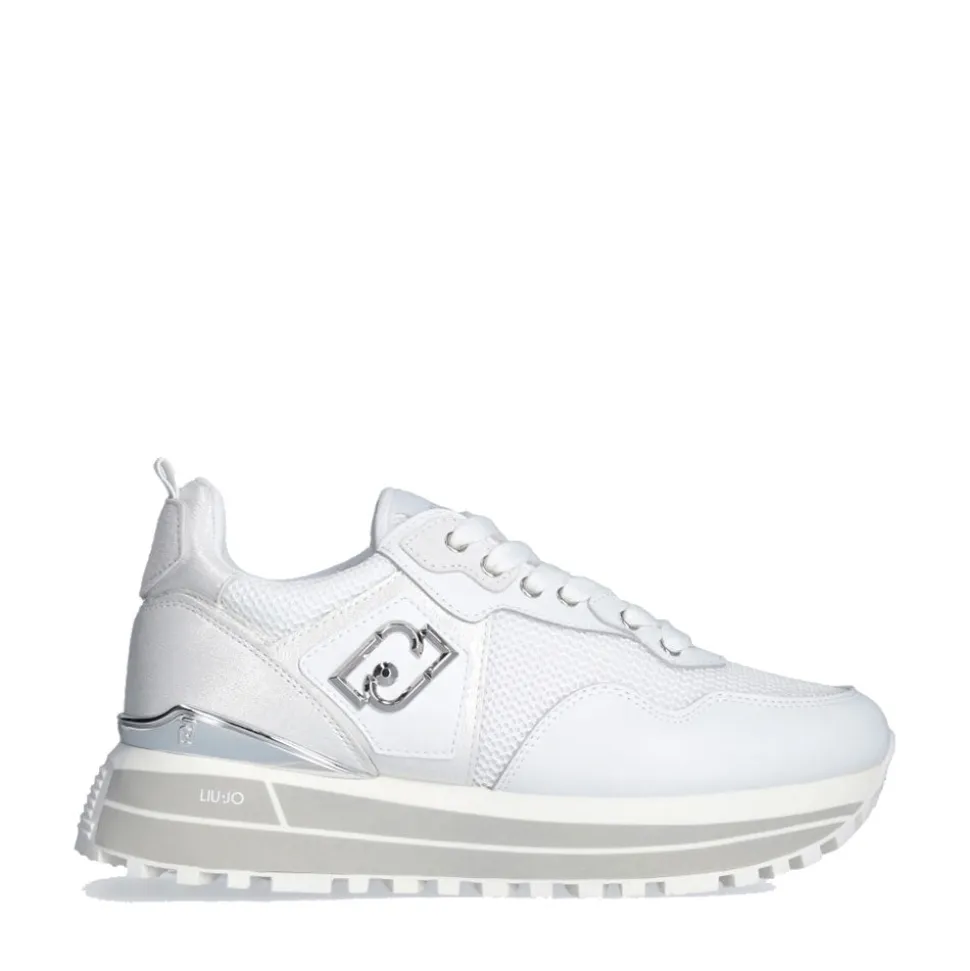 Sneakers Platform Donna LIU JO Maxi Wonder 01 in Pelle e Mesh White