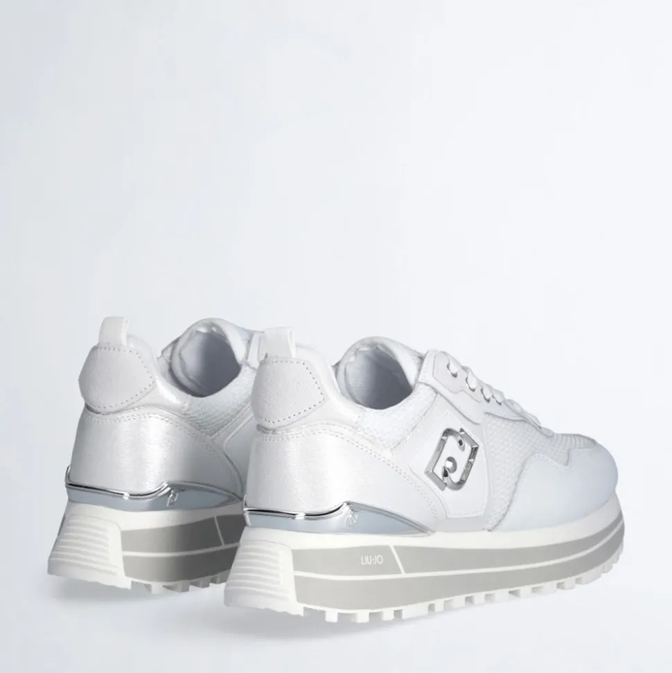 Sneakers Platform Donna LIU JO Maxi Wonder 01 in Pelle e Mesh White