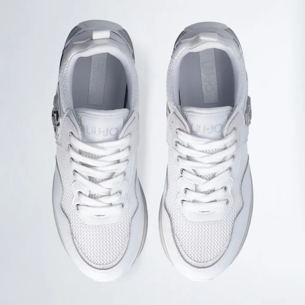 Sneakers Platform Donna LIU JO Maxi Wonder 01 in Pelle e Mesh White