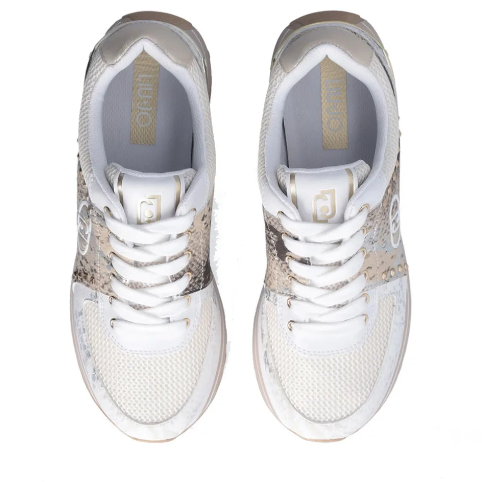 Sneakers Platform Donna LIU JO Maxi Wonder 87 in Pelle e Mesh stampa Pitone
