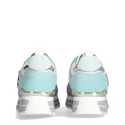 Sneakers Platform Donna LIU JO Maxi Wonder 73 in Suede e Mesh Viola e Azzurro