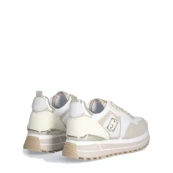 Sneakers Platform Donna LIU JO Maxi Wonder 73 in Suede e Mesh Sand e Yellow
