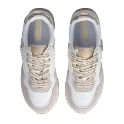 Sneakers Platform Donna LIU JO Maxi Wonder 73 in Suede e Mesh Sand e Yellow