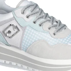 Sneakers Platform Donna LIU JO Maxi Wonder 73 in Suede e Mesh Purity e Water