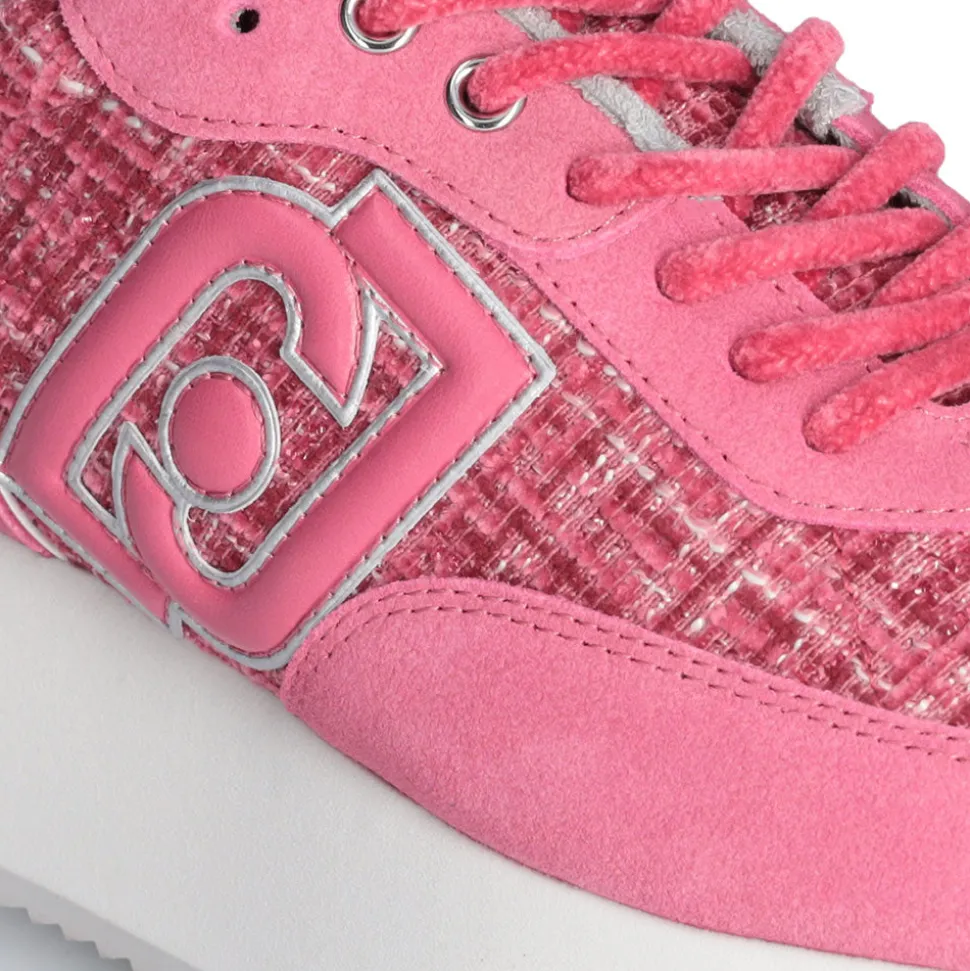 Sneakers Platform Donna LIU JO Dreamy 02 in Suede e Tweed Rosa