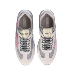 Sneakers Platform Donna LIU JO Dreamy 03 in Suede Nylon e Glitter colore Sand Grey Fuxia Orange