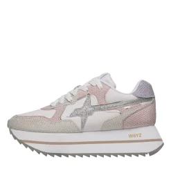 Sneakers Platform Donna W6YZ Deva-W. in Tessuto Tecnico e Suede Cipria Milk e Lilac