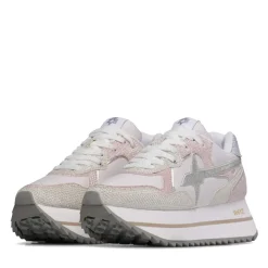 Sneakers Platform Donna W6YZ Deva-W. in Tessuto Tecnico e Suede Cipria Milk e Lilac