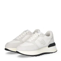 Sneakers Platform LIU JO Amazing 25 in Suede e Brighty Mesh Off White