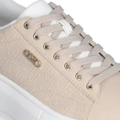 Sneakers Platform LIU JO Babol 01 Beige con Logo Embossed All Over