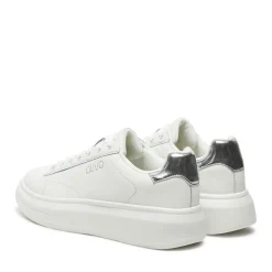 Sneakers Platform LIU JO Babol 01 in Pelle Bianca con Inserti Silver