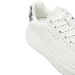 Sneakers Platform LIU JO Babol 01 in Pelle Bianca con Inserti Silver