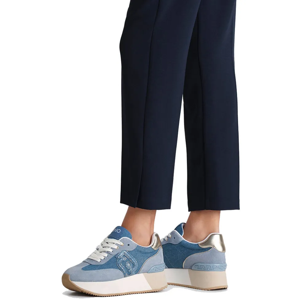 Sneakers Platform LIU JO Dreamy 02 in Denim e Suede color Denim