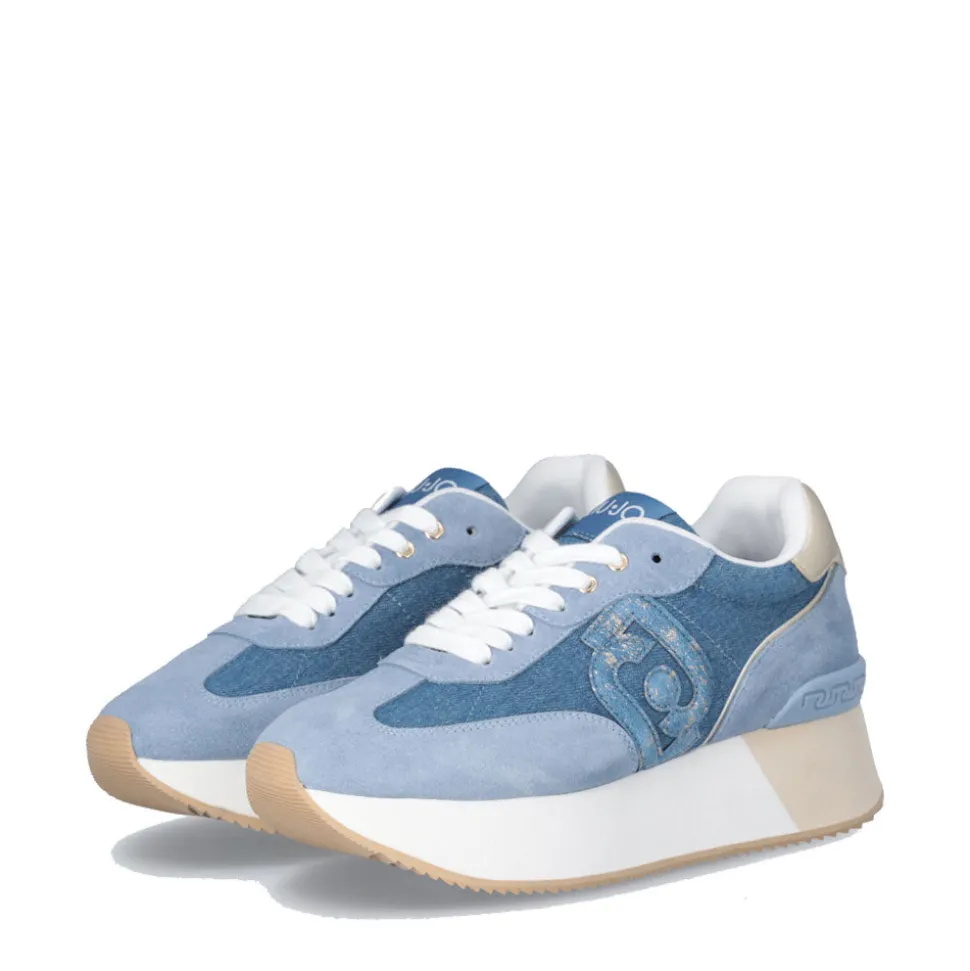 Sneakers Platform LIU JO Dreamy 02 in Denim e Suede color Denim
