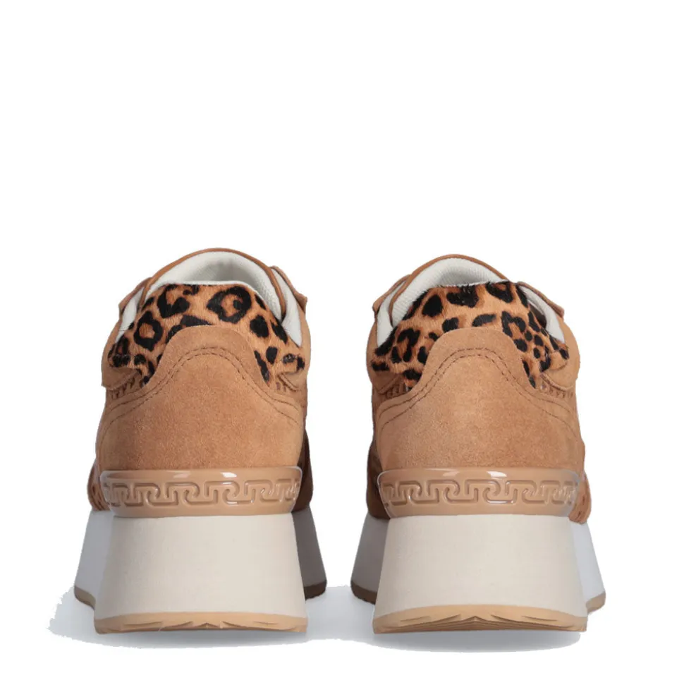 Sneakers Platform LIU JO Dreamy 11 in Pelle Laminata e Traforata Marrone