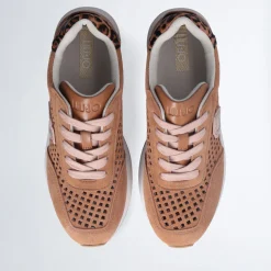Sneakers Platform LIU JO Dreamy 11 in Pelle Laminata e Traforata Marrone