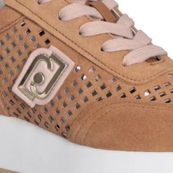 Sneakers Platform LIU JO Dreamy 11 in Pelle Laminata e Traforata Marrone