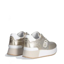 Sneakers Platform LIU JO Dreamy 11 in Pelle Laminata e Traforata Light Gold