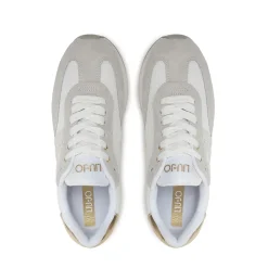 Sneakers Platform LIU JO Dreamy 02 in Suede e Mesh con Logo Glitter Purity Light Gold