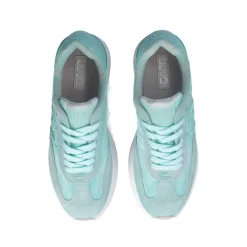 Sneakers Platform LIU JO Dreamy 02 in Suede e Nylon Verde Acqua