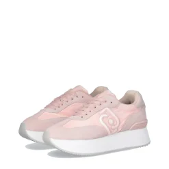 Sneakers Platform LIU JO Dreamy 02 in Suede e Nylon Rosa Pesca
