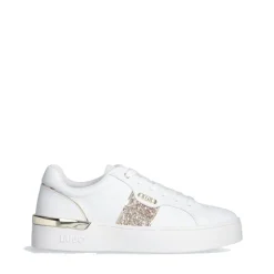 Sneakers Platform LIU JO Silvia 906 Bianche con Inserto Glitter Oro