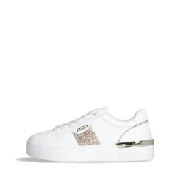 Sneakers Platform LIU JO Silvia 906 Bianche con Inserto Glitter Oro
