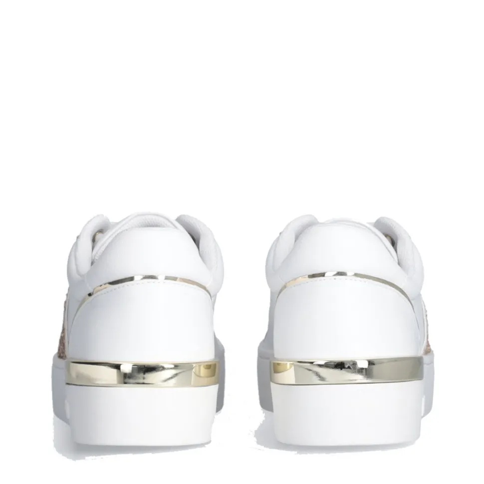 Sneakers Platform LIU JO Silvia 906 Bianche con Inserto Glitter Oro