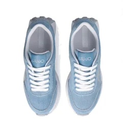 Sneakers Running Donna LIU JO Lolo 18 in Denim con Logo Glitter