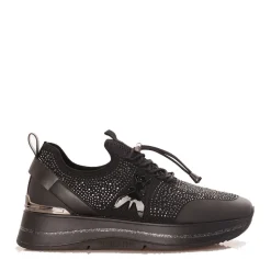 Sneakers Running Slip On PATRIZIA PEPE linea Fly in Tessuto Nero con Strass