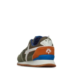 Sneakers Uomo W6YZ Jet-M. in Tessuto Tecnico e Suede colore Militare White e Orange
