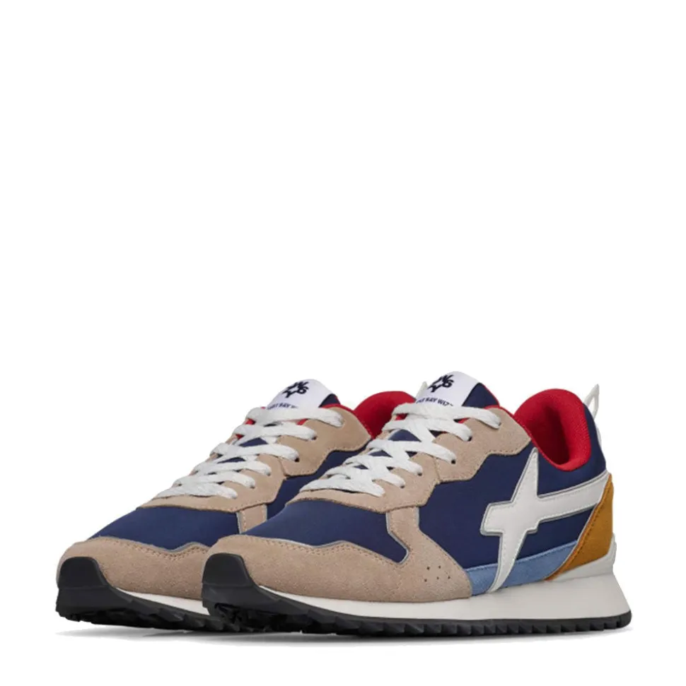 Sneakers Uomo W6YZ Jet-M. in Tessuto Tecnico e Suede colore Beige Navy e Stone