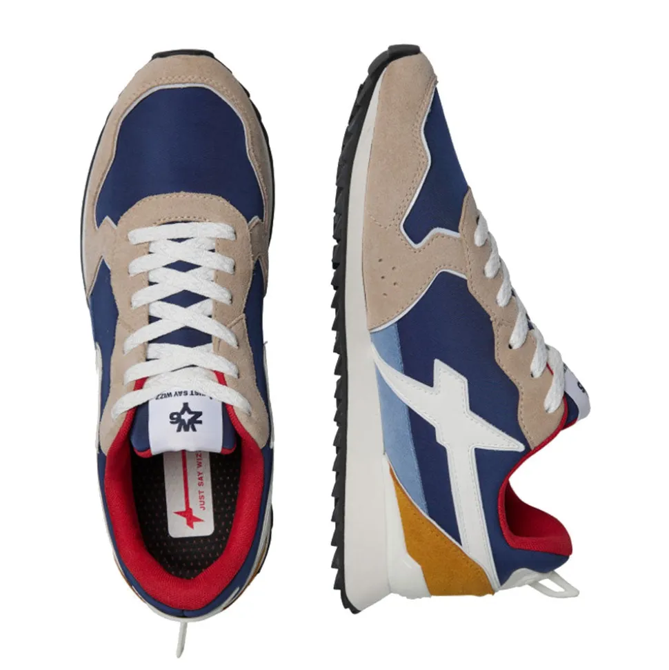 Sneakers Uomo W6YZ Jet-M. in Tessuto Tecnico e Suede colore Beige Navy e Stone