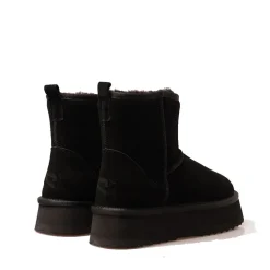 Stivaletti Imbottiti Midi Platform S by MASSIMO SANTINI linea Polly in Velour Nero