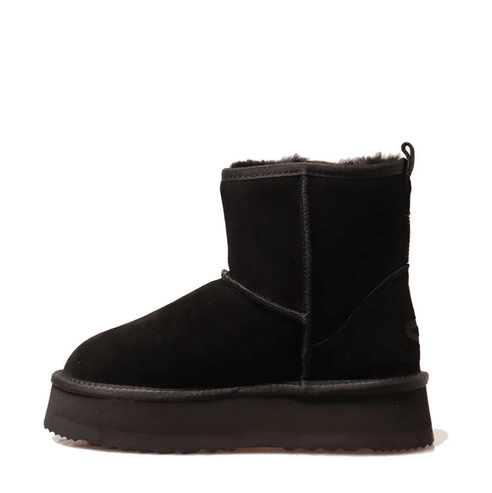 Stivaletti Imbottiti Midi Platform S by MASSIMO SANTINI linea Polly in Velour Nero