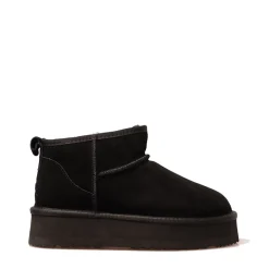 Stivaletti Imbottiti Platform S by MASSIMO SANTINI linea Pamila in Velour Nero