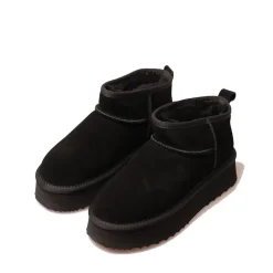 Stivaletti Imbottiti Platform S by MASSIMO SANTINI linea Pamila in Velour Nero