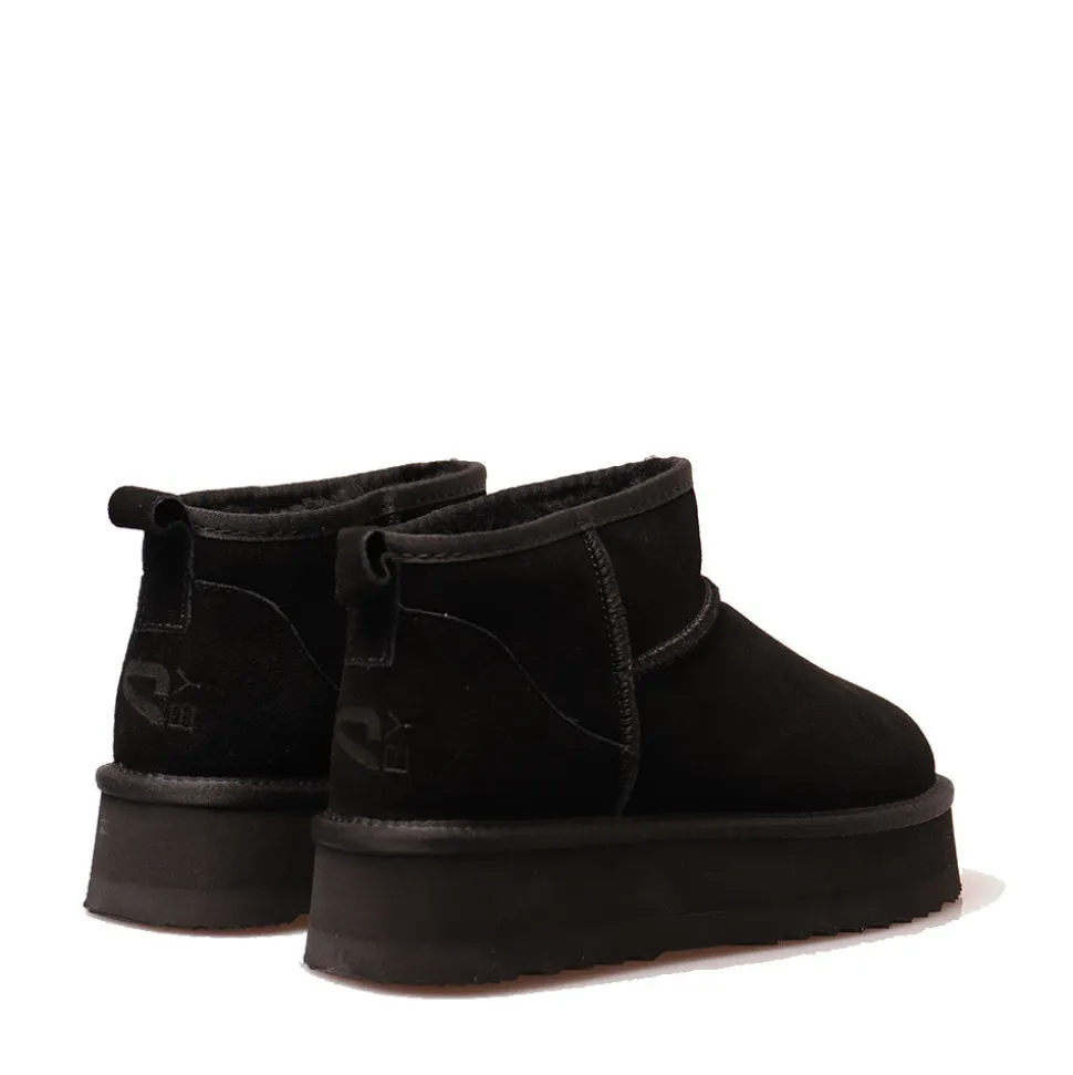Stivaletti Imbottiti Platform S by MASSIMO SANTINI linea Pamila in Velour Nero