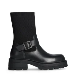 Stivaletti LIU JO Annika 01 in Pelle e Tessuto Elastico Nero