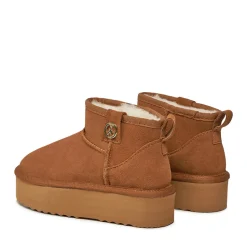 Stivaletti Platform Imbottiti PATRIZIA PEPE Girl linea Flygg in Pelle Scamosciata color Cammello