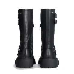 Stivali Donna LIU JO Rumi 26 Biker Boots in Pelle Nera