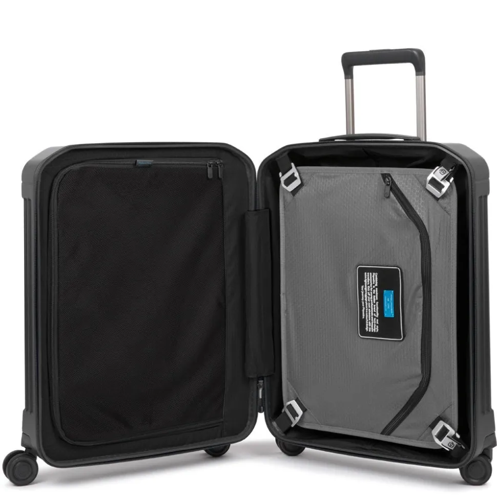Trolley cabina PIQUADRO Rigido Ultra Slim con 4 Ruote Colore Nero Opaco Linea PQ-Light - BV4425PQL